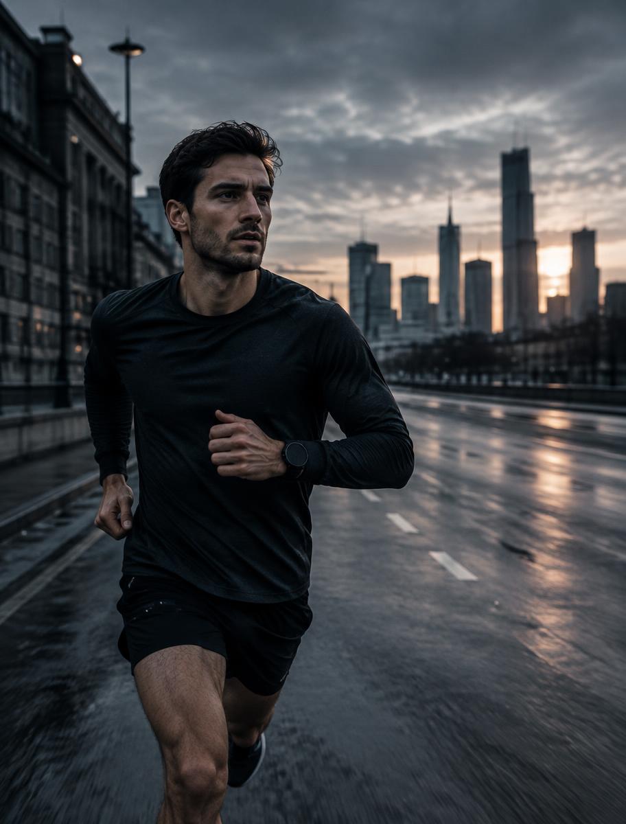 Corrida com relógio esportivo